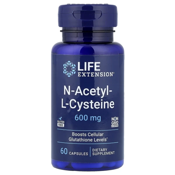 N-ацетил-L-цистеїн Life Extension  (N-Acetyl-L-Cysteine) 600 мг 60 капсул