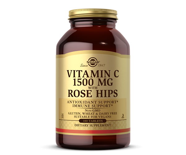 Вітамін С із шипшиною Solgar (Vitamin C with Rose Hips) 1500 мг