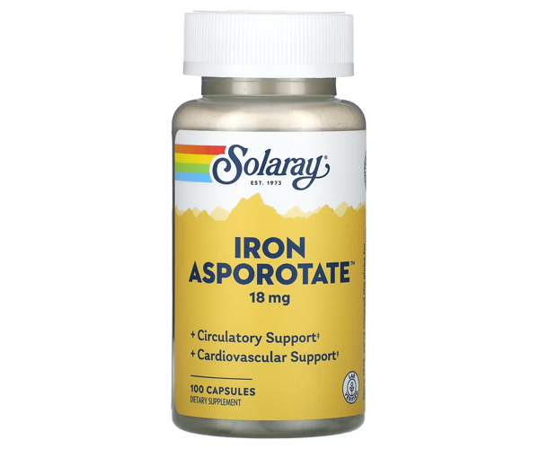 Железо Solaray (Iron Asporotate) 18 мг 100 капсул