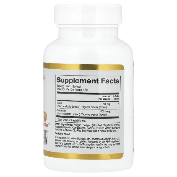Лютеїн з зеаксантином California Gold Nutrition (Lutein/Zeaxanthin) 10 мг / 0.5 мг 120 капсул