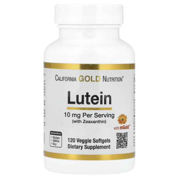 Лютеїн з зеаксантином California Gold Nutrition (Lutein/Zeaxanthin) 10 мг / 0.5 мг 120 капсул