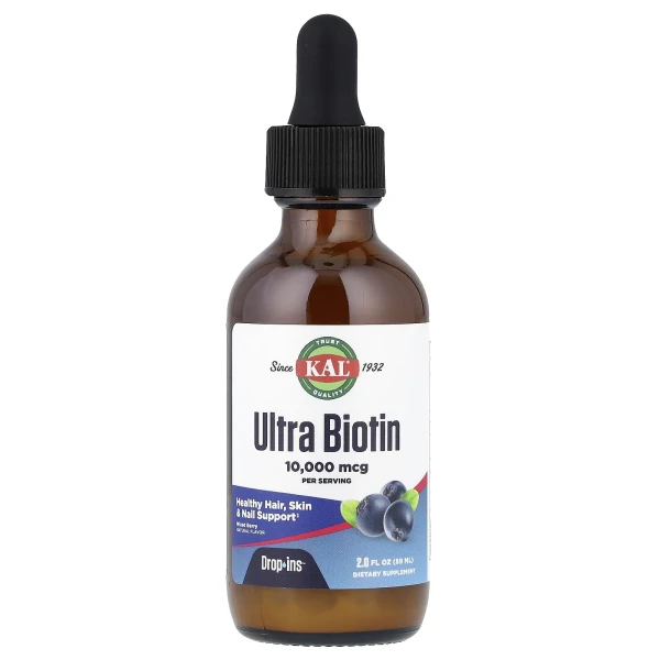 Биотин ультра KAL (Ultra Biotin) 10000 мкг 59 мл со вкусом ягод