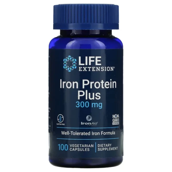 Залізо з протеїном Life Extension  (Iron Protein Plus) 300 мг 100 капсул