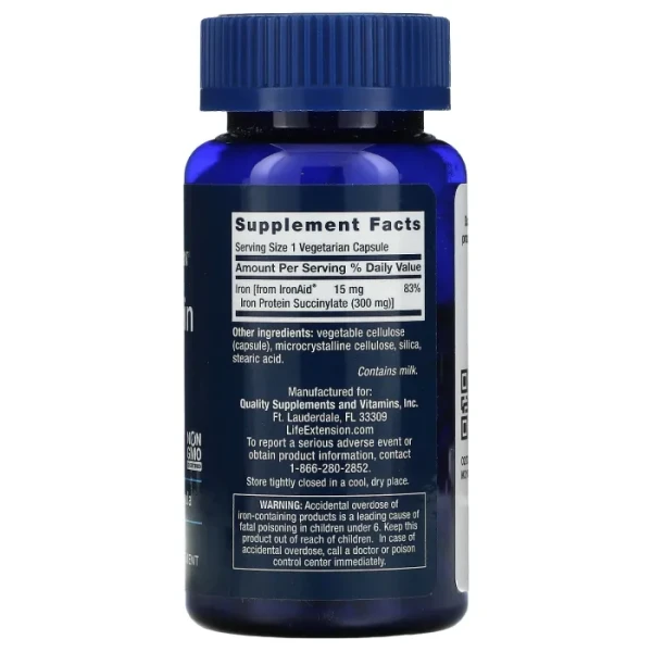 Залізо з протеїном Life Extension  (Iron Protein Plus) 300 мг 100 капсул
