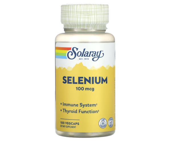Селен дріжджовий органічно зв'язаний Solaray (Selenium) 100 мкг 100 капсул