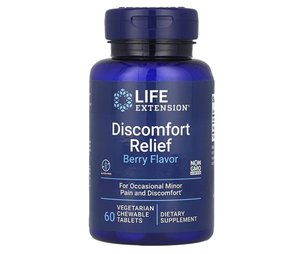ПЕА для зняття дискомфорту Life Extension (Discomfort relief) 600 мг 60 жувальних таблеток з ягідним смаком