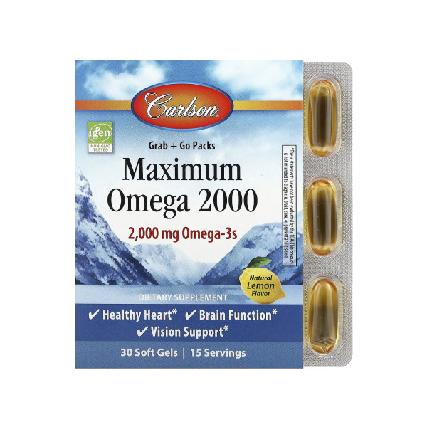 Максимум Омега 2000 Carlson Labs  (Maximum Omega 2000) 2000 мг 30 капсул