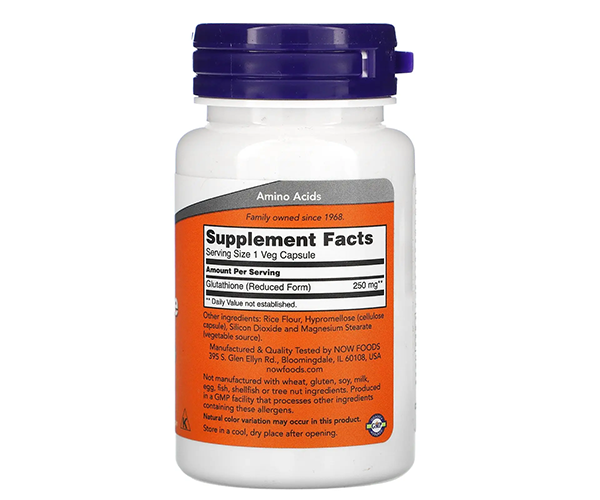 Глутатион NOW Foods (Glutathione) 250 мг 60 капсул