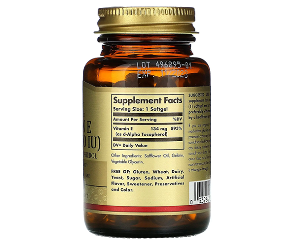 Вітамін E чистий токоферол Solgar  (Vitamin E) 200 MО 100 капсул