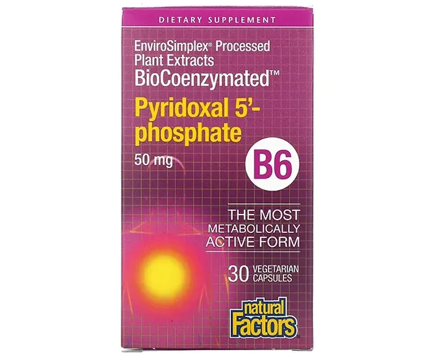 Пиридоксал-5-фосфат Natural Factors (Pyridoxal 5'-phosphate) 50 мг 30 капсул