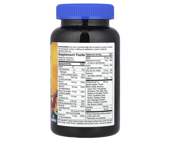 Вітаміни для чоловіків Nature's Way  (Alive Men's Premium Gummy Multivitamin) 75 жувальних таблеток зі смаком апельсин-виноград-вишня