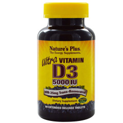 Ультра витамин Д3 Natures Plus (Ultra vitamin D3) 5000 МЕ 90 таблеток