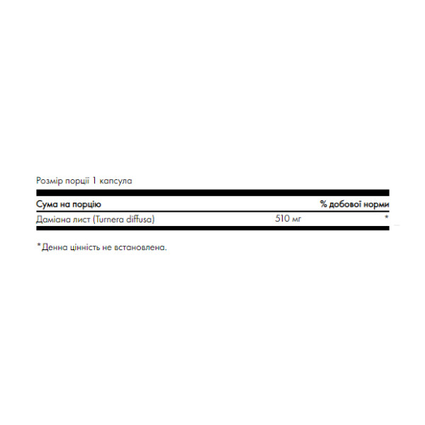 Даміана Swanson (Full Spectrum Damiana) 510 мг 100 капсул