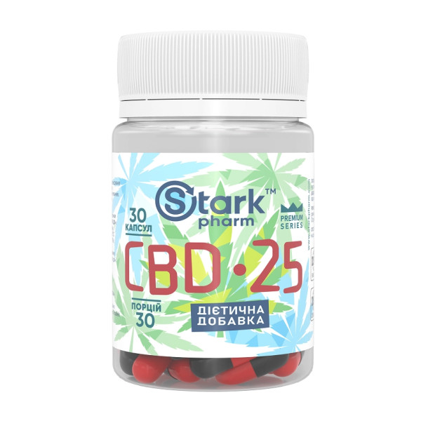 Добавка каннабідіол Stark Pharm Stark CBD 25mg 30 капсул