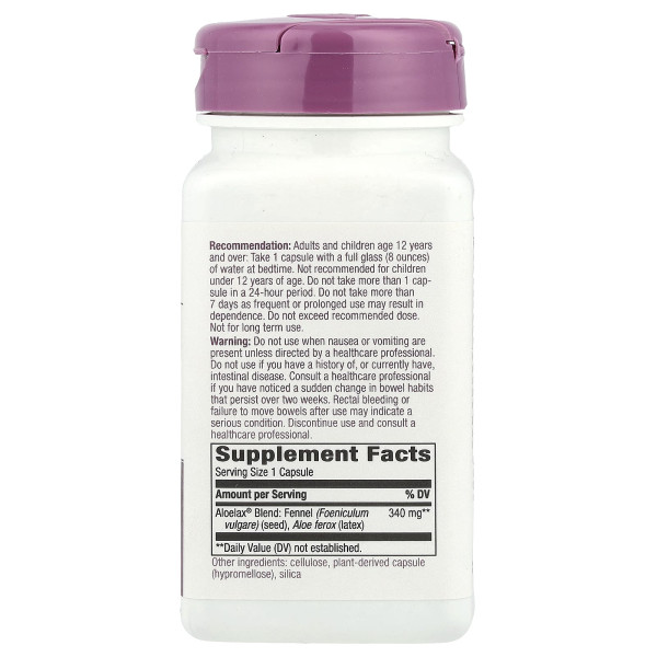 Алоелакс з насінням фенхелю Nature's Way  (Aloelax with fennel seed) 340 мг 100 капсул