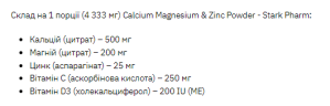 Комплекс минералов Кальций Магний Цинк Stark Pharm (Calcium Magnesium & Zinc Powder) 260 г