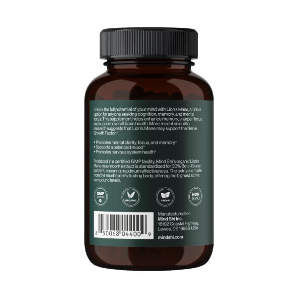 Гриб Львиная грива Mind Shi (Lion’s Mane) 1000 мг 60 капсул