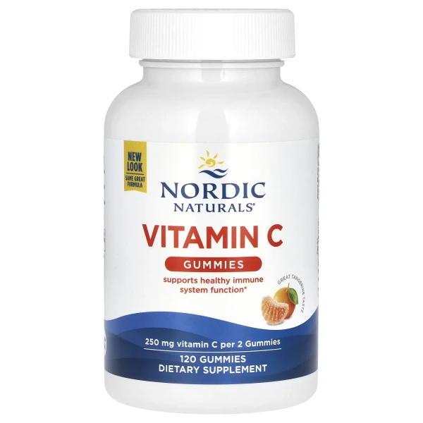 Вітамін C Nordic Naturals  (Vitamin C Gummies) 250 мг 120 жевательных конфет со вкусом мандарина