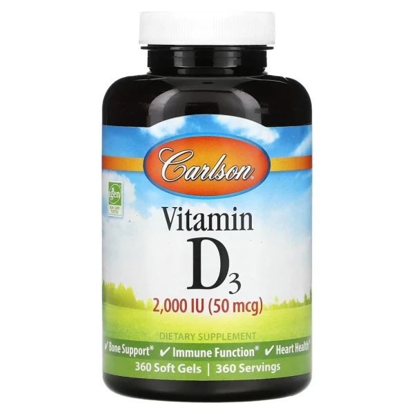 Вітамін D3 Carlson Labs  (Vitamin D3) 2000 МО 360 капсул