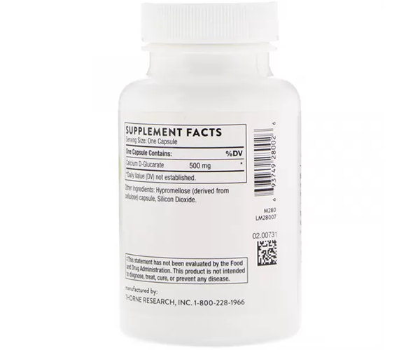 D-глюкарат кальціюThorne Research (Calcium D-Glucarate) 90 капсул