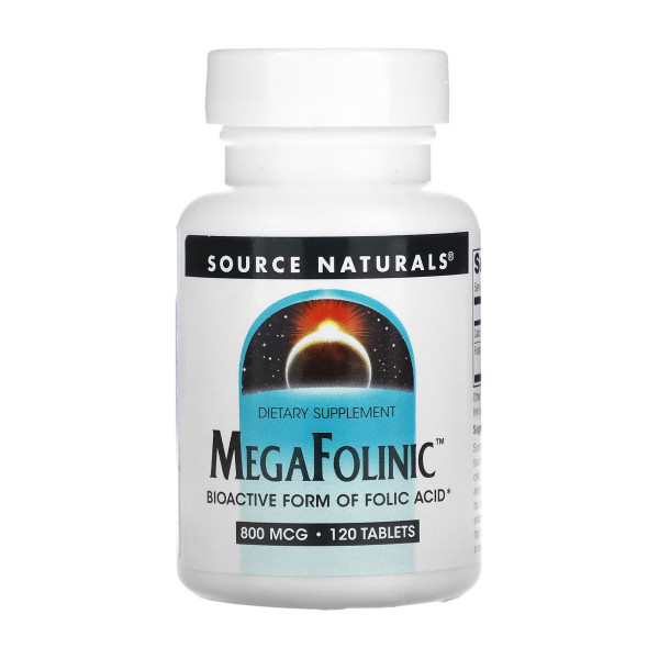 Фолінова кислота Source Naturals (MegaFolinic) 800 мкг 120 таблеток