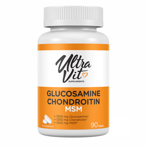 Глюкозамін хондроїтин МСМ VPLab (Ultravit Glucosamine Chondroitin MSM) 90 таблеток