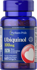 Убихинол Puritan's Pride (Ubiquinol) 100 мг 60 капсул