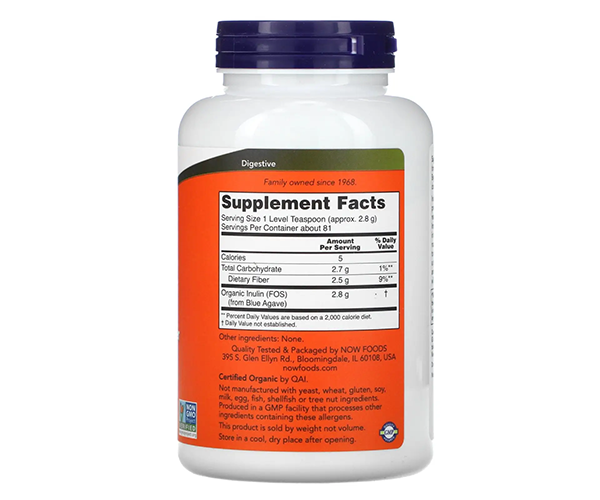Органічний інулін NOW Foods (Inulin) 227 г