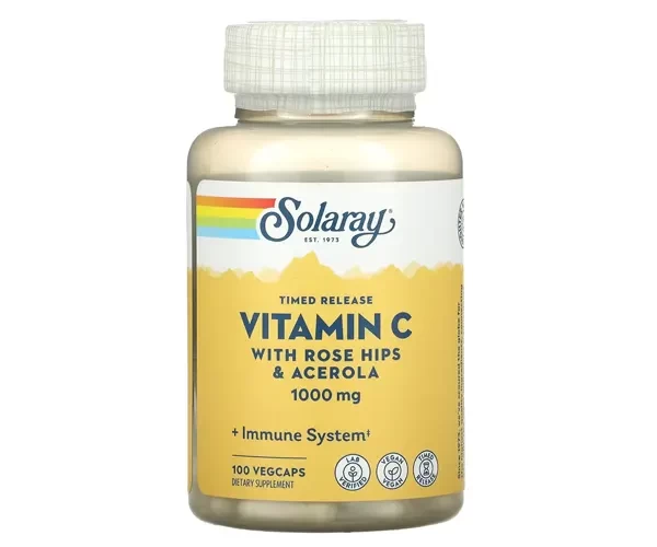 Вітамін С двофазне вивільнення Solaray  (Vitamin C) 1000 мг 100 капсул