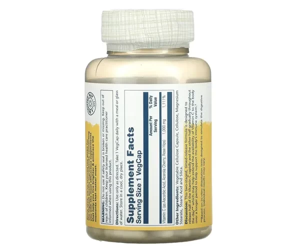 Вітамін С двофазне вивільнення Solaray  (Vitamin C) 1000 мг 100 капсул