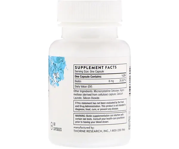 Биотин-8 Thorne Research (Biotin-8) 8000 мкг 60 капсул
