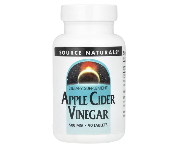 Яблочный сидровый уксус Source Naturals (Apple Cider Vinegar) 500 мг 