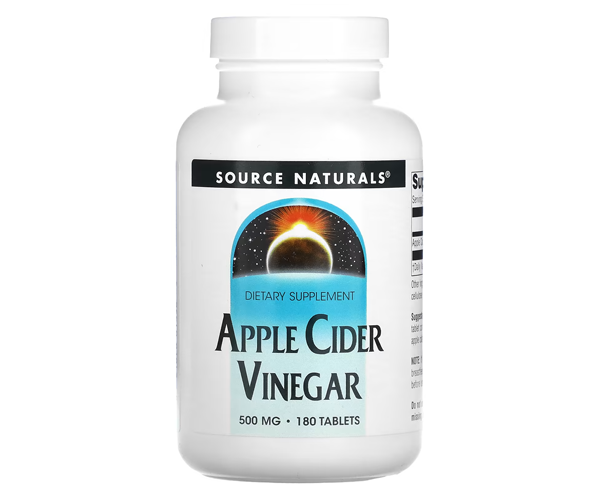 Яблочный сидровый уксус Source Naturals (Apple Cider Vinegar) 500 мг 