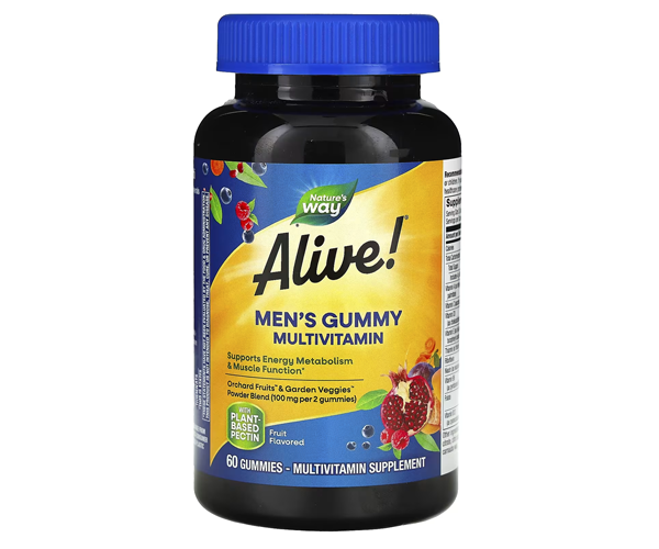 Мультивитамины для мужчин Nature's Way (Alive! Men's Gummy Multivitamin) 60 жевательных таблеток с фруктовым вкусом
