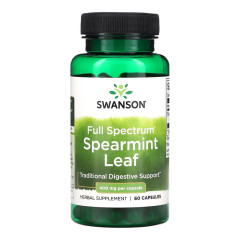 Листя м'яти кучерявої повного спектру Swanson (Full Spectrum Spearmint Leaf) 400 мг 60 капсул