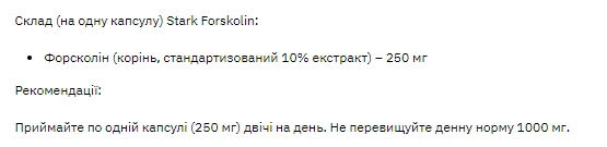 Форсколін Stark Pharm Stark Coleus Forskolin 250 мг 60 капсул