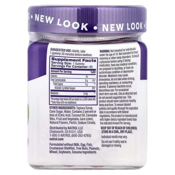 Мелатонін Natrol  (Melatonin) 5 мг 90 жувальних цукерок зі смаком полуниці