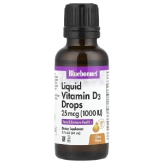 Жидкий витамин D3 Bluebonnet Nutrition (Liquid Vitamin D3 Drops) 1000 МЕ 30 мл со вкусом апельсина