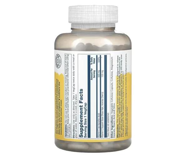 Витамин С двухфазное высвобождение Solaray (Vitamin C) 500 мг 
