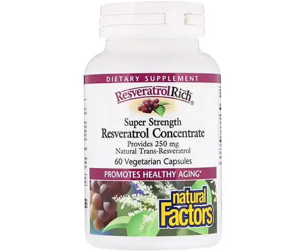 Сверхсильный концентрат ресвератрола Natural Factors (ResveratrolRich) 60 капсул