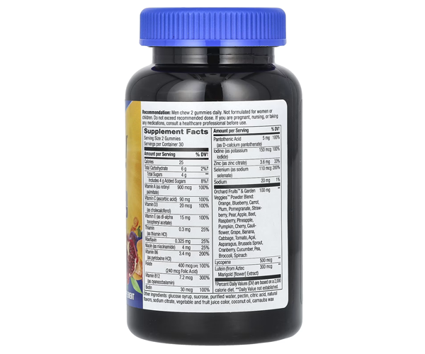 Мультивітаміни для чоловіків 50+ Nature's Way (Alive! Men's 50+ Multivitamin Gummy) 60 жувальних таблеток із фруктовим смаком