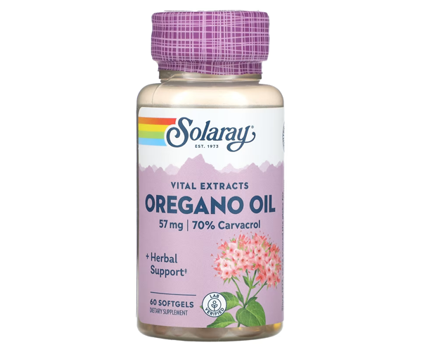 Масло орегано Solaray (Oregano Oil 70% Carvacrol) 57 мг 60 капсул