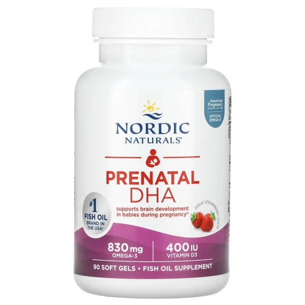 Пренатальна ДГК Nordic Naturals 90 капсул полуничний смак