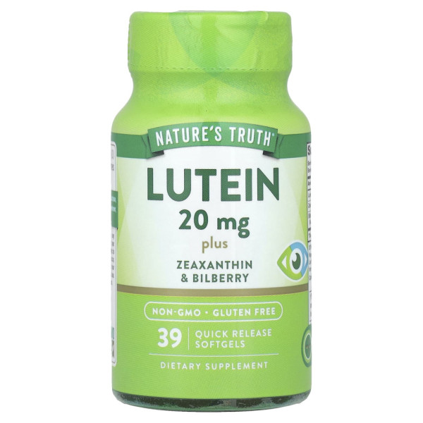 Лютеїн плюс зеаксантин та чорниця Nature's Truth (Lutein) 20 мг 39 капсул