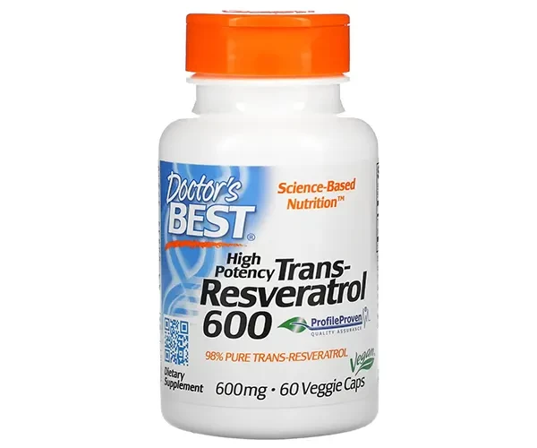 Високопотенційний транс-ресвератрол Doctor's Best (High Potency Trans-Resveratrol) 600 мг 60 капсул