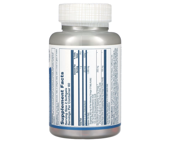 Омега 3-7-9 з вітаміном D3 Solaray  (Super Omega 3-7-9 with Vitamin D3) 120 капсул