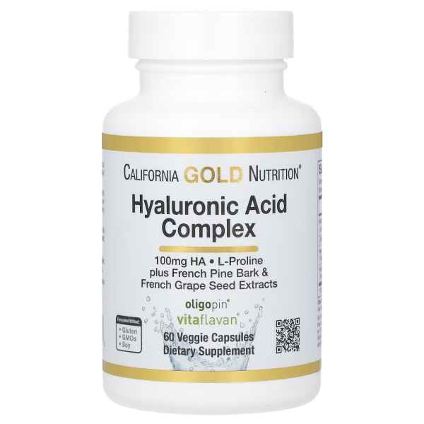 Гіалуронова кислота California Gold Nutrition  (Hyaluronic Acid) 100 мг 60 капсул
