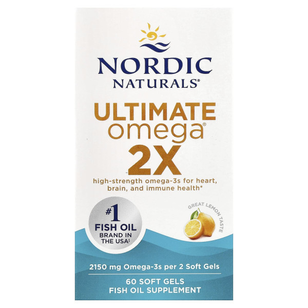 ОМЕГА 2Х Nordic Naturals (ULTIMATE OMEGA 2X) 60 капсул зі смаком лимона