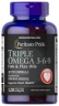 Потрійна омега 3-6-9 рибні та лляні олії Puritan's Pride  (Triple Omega 3-6-9 Fish and Flax Oils) 120 капсул