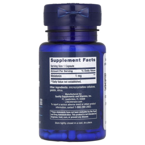 Мелатонін Life Extension (Melatonin) 1 мг 60 капсул